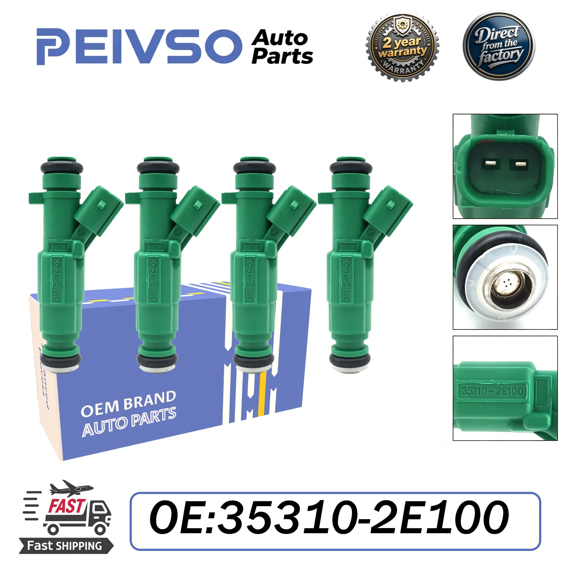 PEIVSO High-Quality 4pcs Fuel Injectors 35310-2E100 Fits For HYUNDAI ELANTRA 2011-2014 1.8L 353102E100