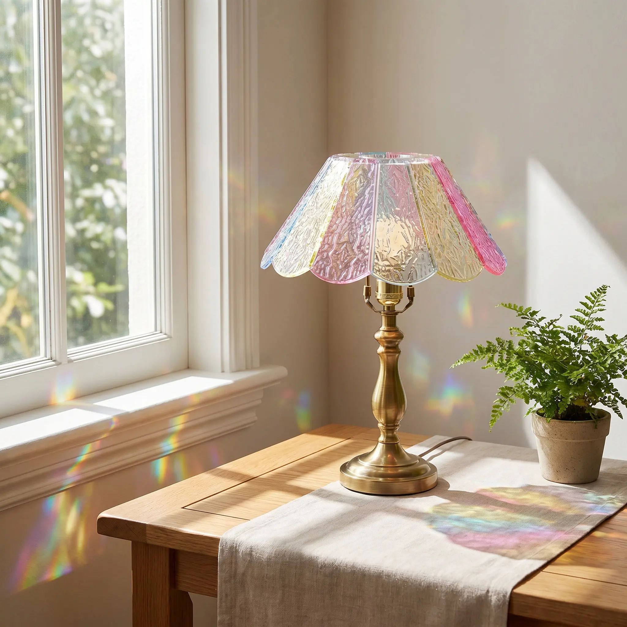 Mini Colored Acrylic Pleated Lamp Shade French Style Table Lighting Cover Vintage Ruffle Lampshade for Living Room Bedroom 3.4