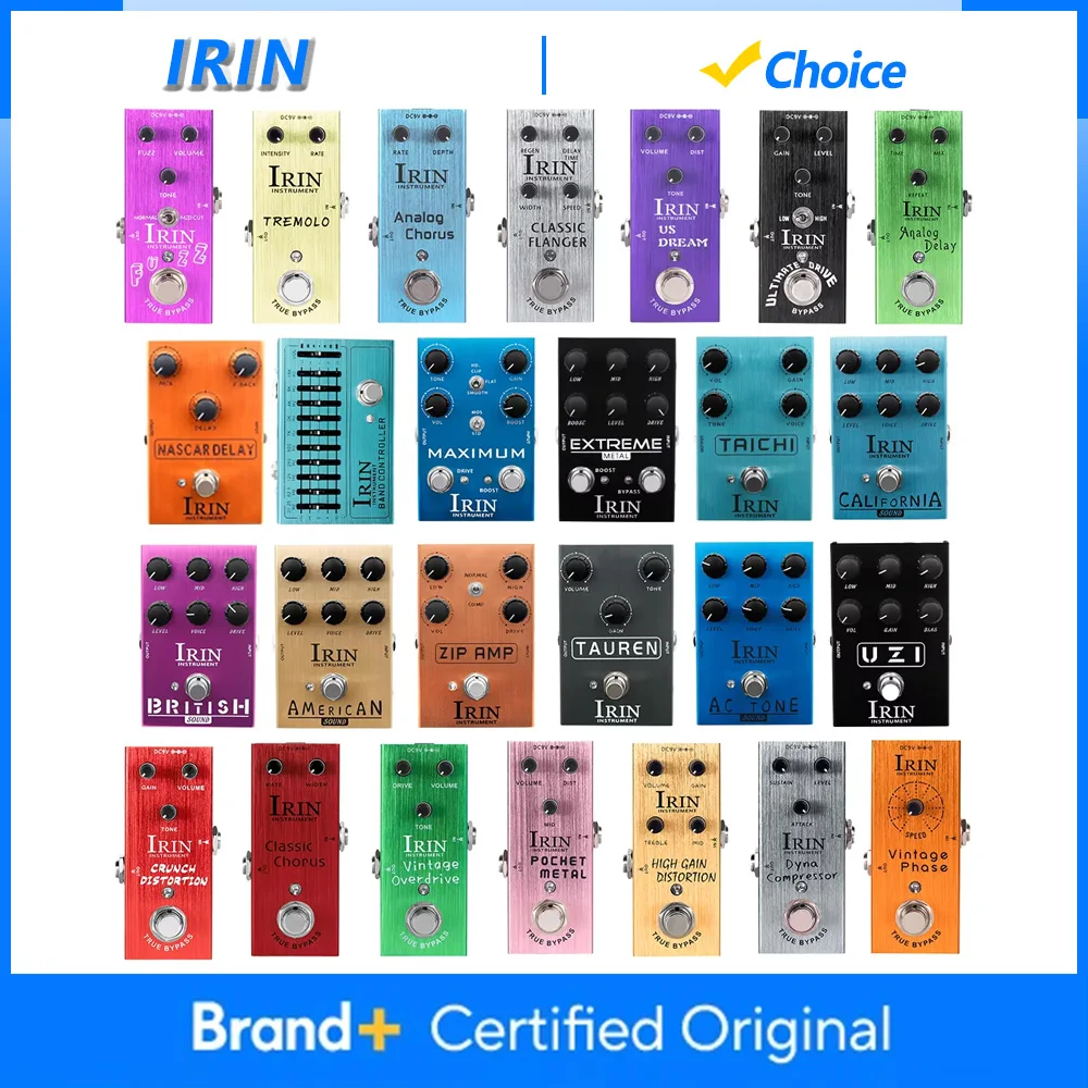 

Гитарная педаль эффектов IRIN: 10-полосный эквалайзер/динамический компрессор/винтажный овердрайв/аналоговый дилэй/US Dream/классический хорус, True Bypass