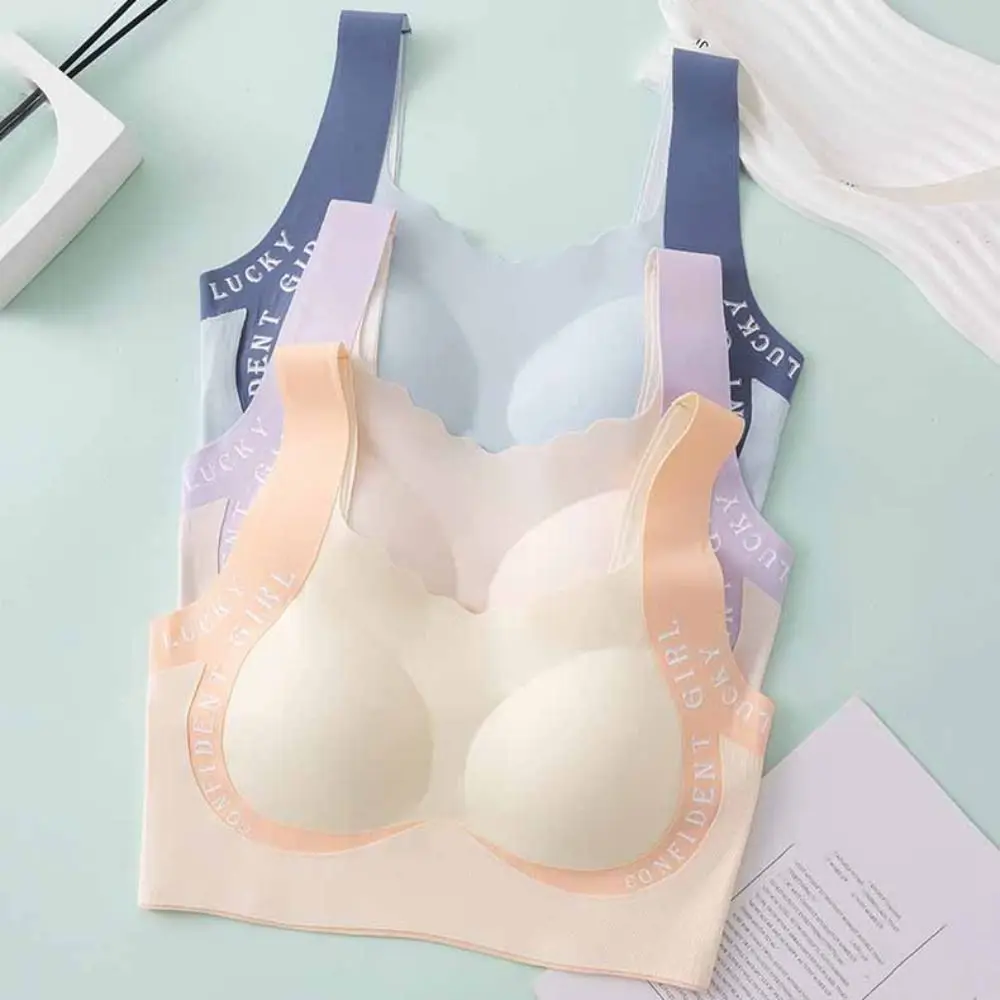 

Lingerie Letter Wireless Bra Women Vest Tops Sweet Push Up Bra Intimates Underwear Bralettes with Pad Teenagers