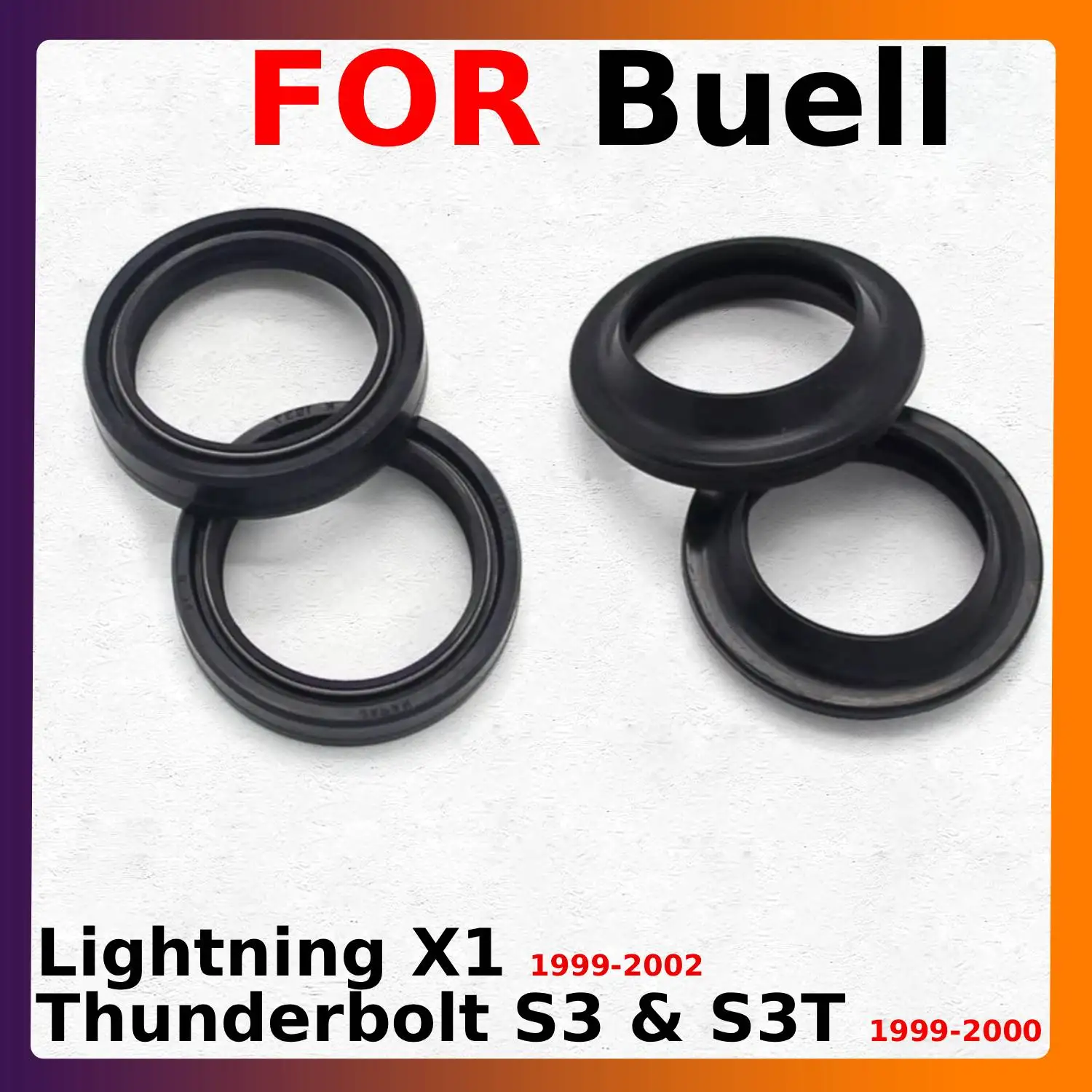 

Motorcycle Oil Seal Front Fork Absorber Dust Seals For Buell Thunderbolt S3 S3T 1999-2000 Lightning X1 1999-2002 41x54x11mm Moto