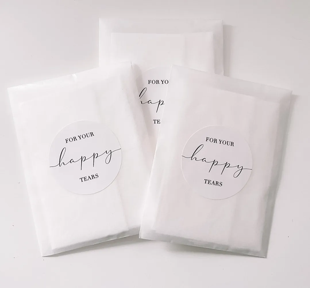 25pcs Happy Tears Tissue Packs | Wedding Tissues | For Your Happy Tears