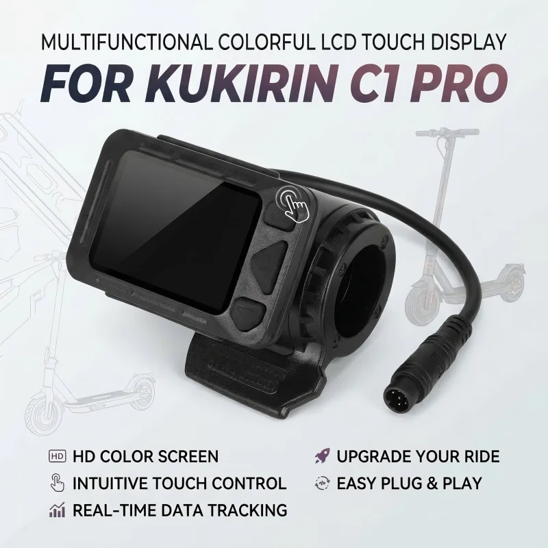 

For Kukirin C1 Pro Electric Scooter Colorful LCD Smart Display, Multifunctional Touch Screen Dashboard Replacement