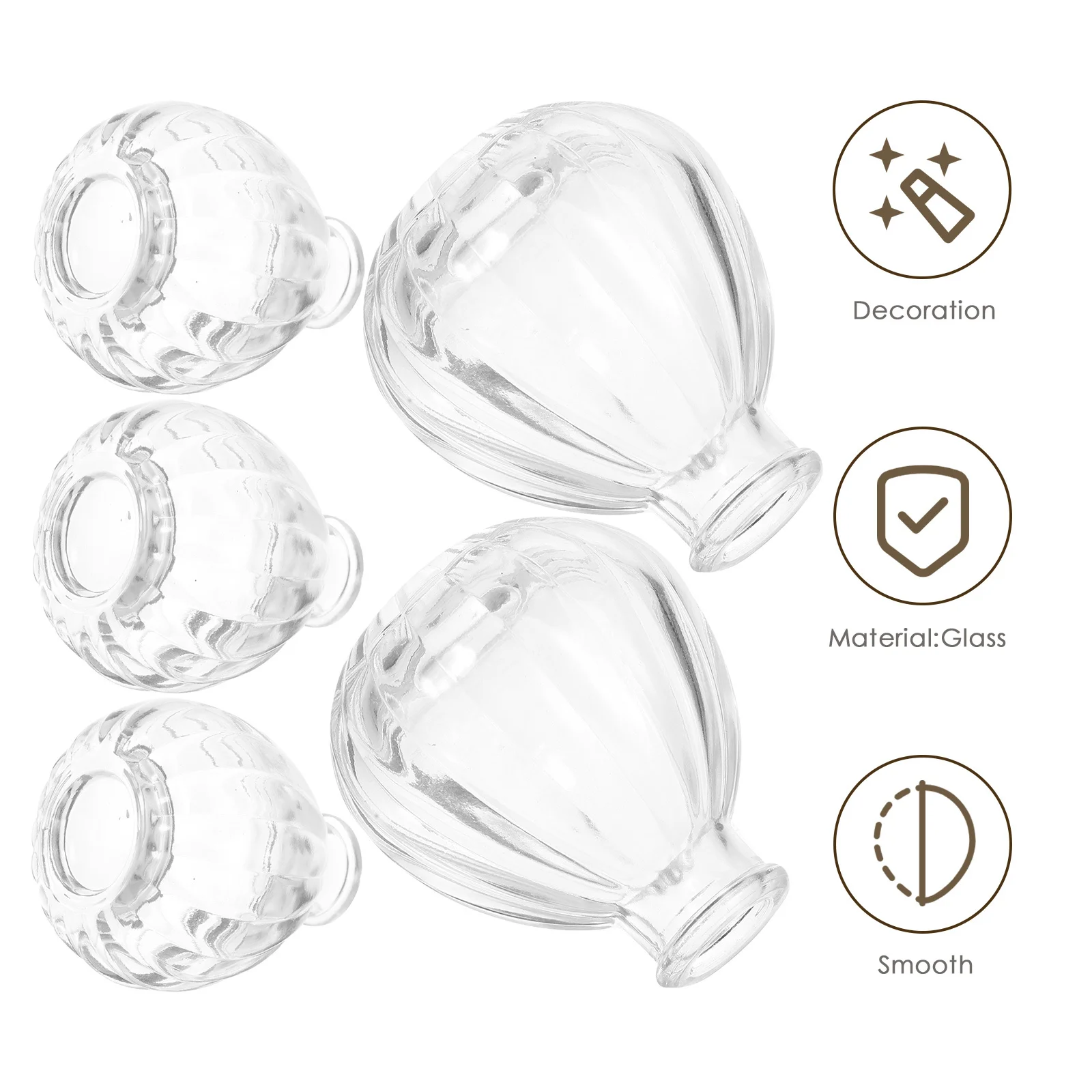 5Pcs Embossed Glass Flower Vase Clear Small Flower Vase Decorative Floral Arrangement Container Wedding Centerpiece Hydroponic