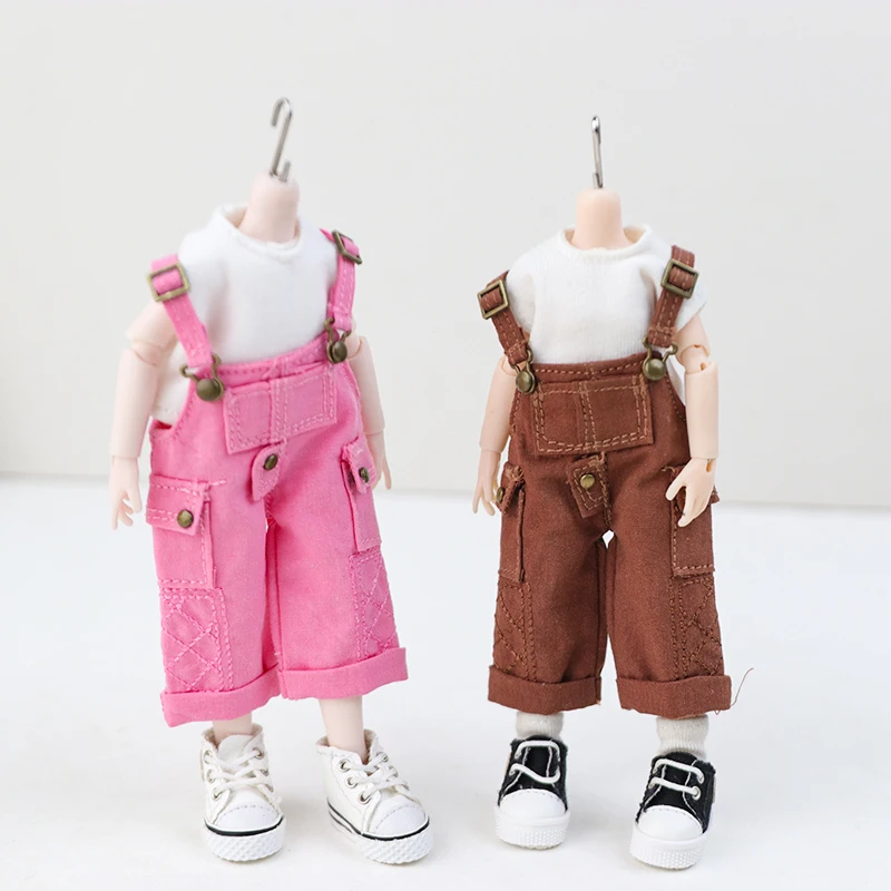 OB11 Baby Kleidung Hosenträger Hosen Set Mantel Baumwolle Kleidung GSC P9 1/12 bjd Puppe Nette Kleidung Molly Puppe Kleidung Kopfbedeckung