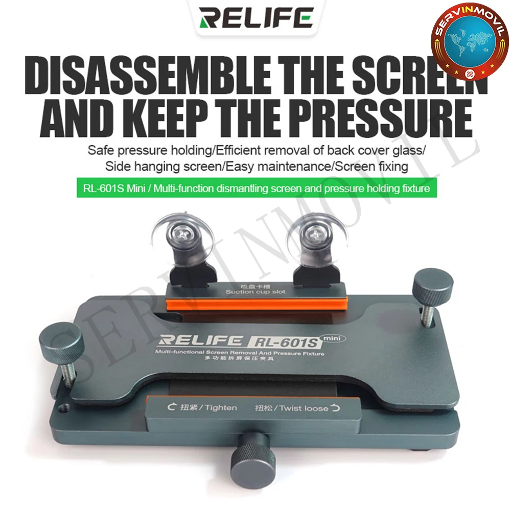 RELIFE RL-601S Mini Multi-function Dismantling Screen and Pressure Holding Fixture Back Cover Glass Clamping for Phone