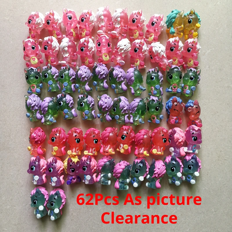 62Pcs Kawaii Cute Hatch Animal Surprise Egg Figure Crystal No Horn Unicorn Model Limited Collect Model Toy Gift For Kid Child