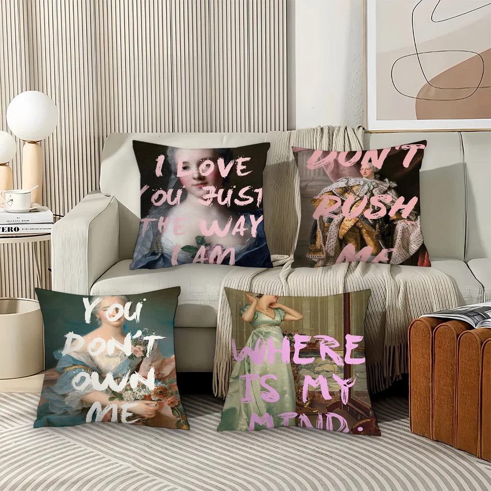 كيس وسادة صورة وسائد مكتب نسوية كلمات مناسبة للأريكة غطاء وسادة مزخرف للسيارة المضحكة