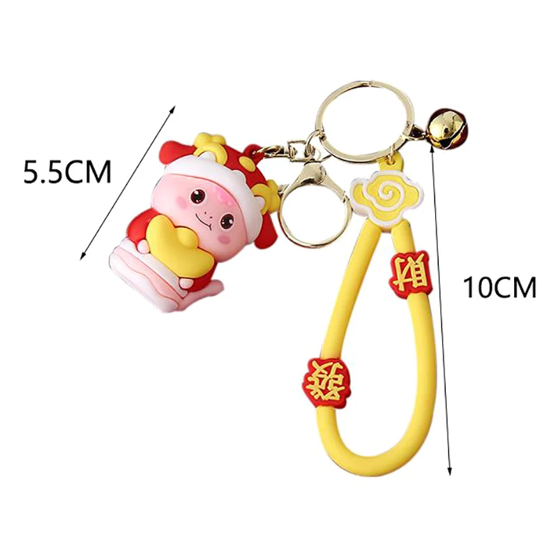 Porte-Clés Créatif du Zodiaque Chinois pour Nouvel An, Pendentif Mignon, Dessin Animé, Sac à Dos, Accessoires de Décoration, Cadeaux