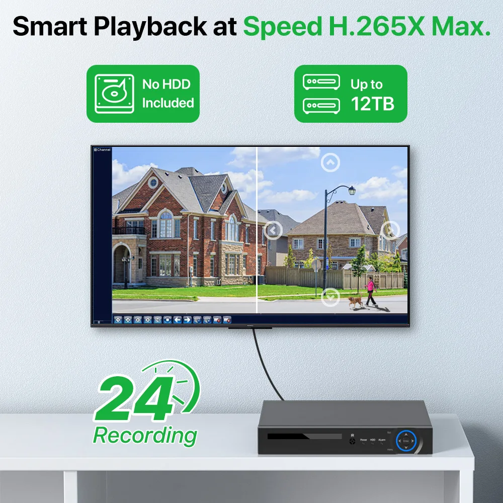 POE 8CH NVR 3MP 4CH Onvif Security Network H.265X Recorder Audio For Automatic Tracking PTZ 5MP Camera Support 2.5'' HDD