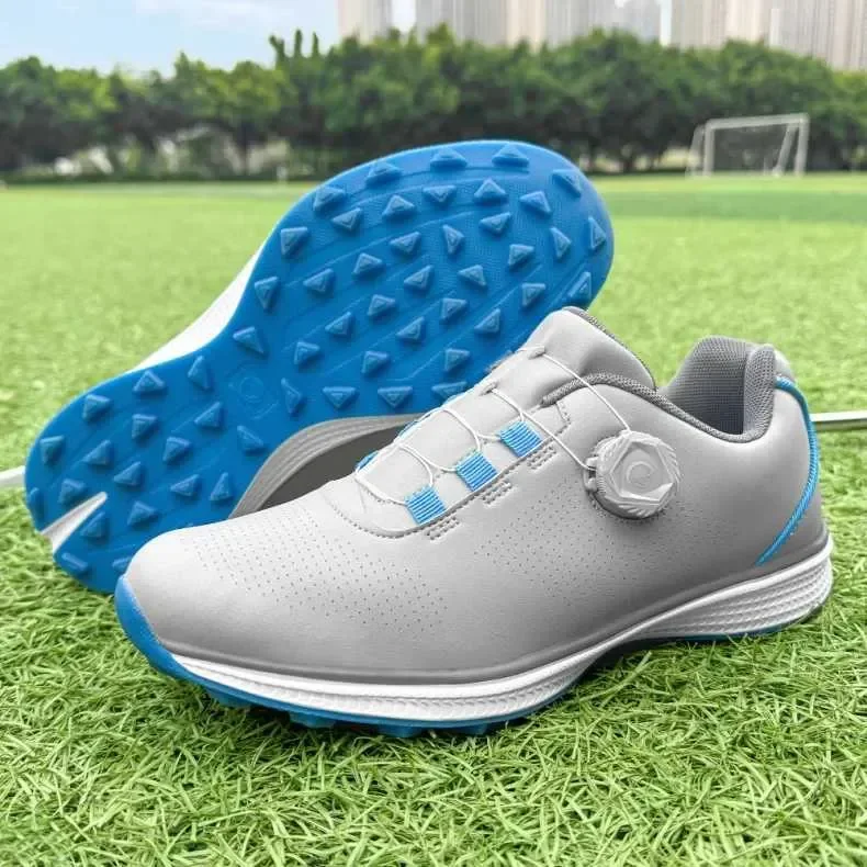 Professional Golf Shoes for Men and Women with Waterproof Rotating Buttons Couples Golf Sneakers Casual Sports Footwear Causal