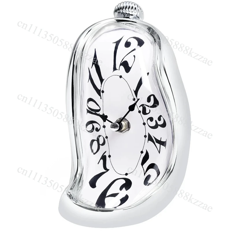 Melting Clock Salvador Dali Style Surrealist Wall Desk Shelf Decor Funny Creative Unique Gift for Home Office Living Room