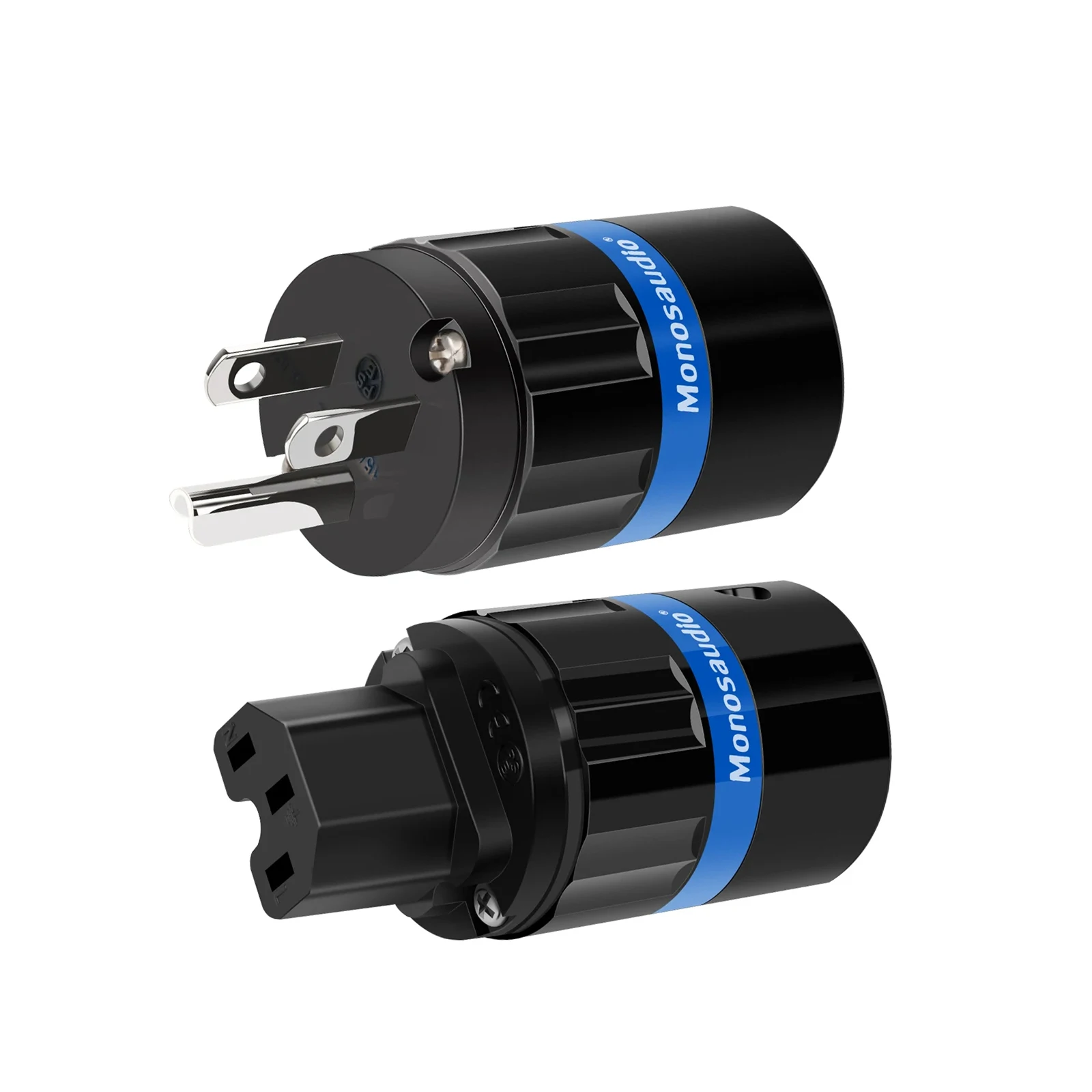 Monosaudio Pure Copper Rhodium Plated US Power Plug Audio Power Connector IEC Female Plug DIY Power Cord Cable M104R/F104R