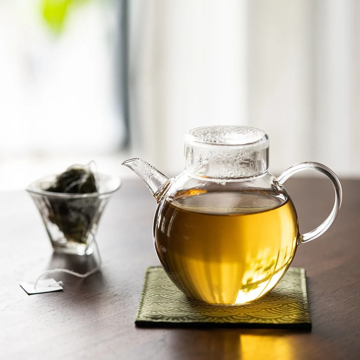 200ML Transparent Glass Teapot High Temperature Resistant High Borosilicate Glass Teapot Living Room Decoration Glass Teapot