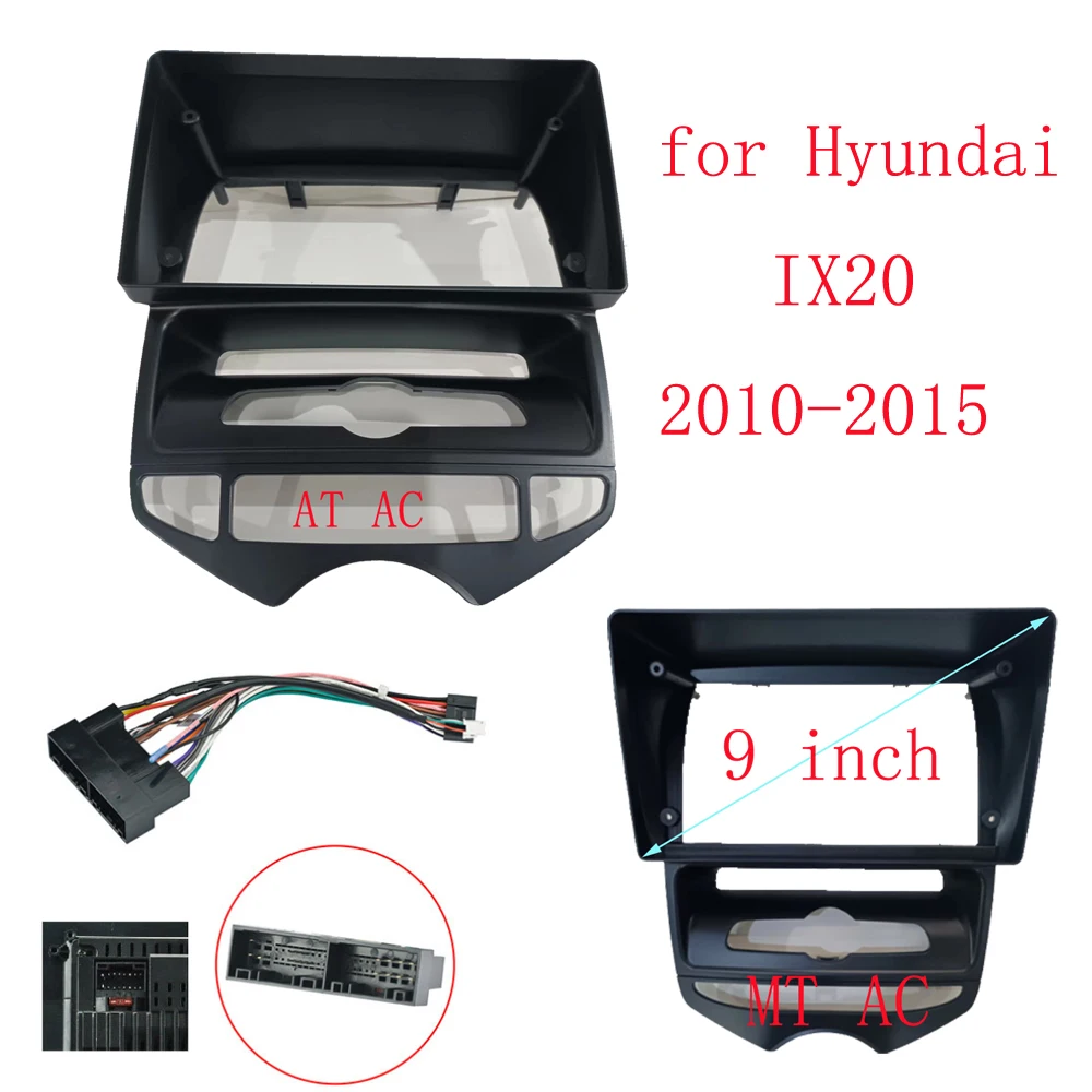 HAOCHEN 2 DIN 9 Inch Car Frame Fascia Adapter Android Radio Dash Fitting Panel Kit For Hyundai IX20 2010-2015