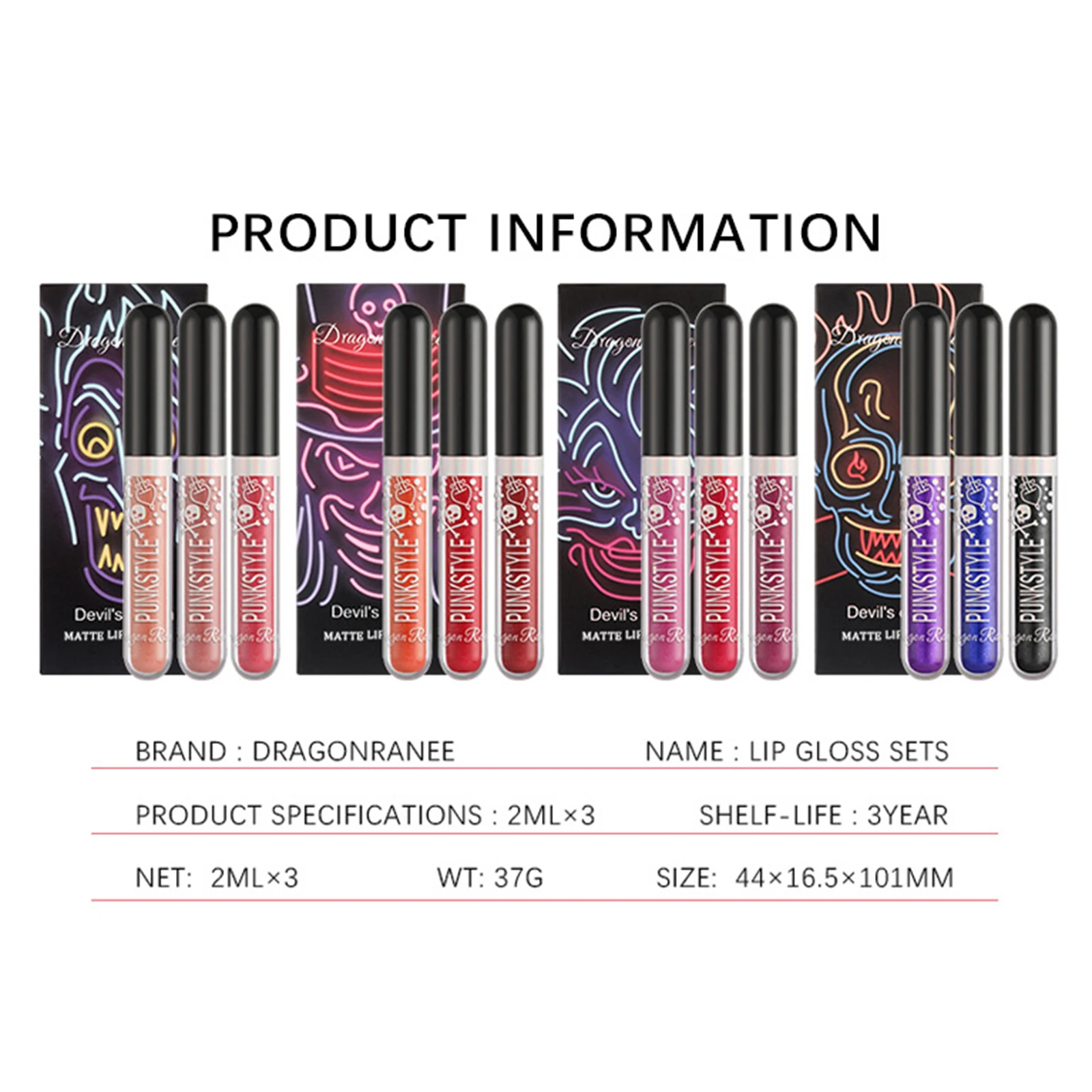 Diamond Shining Sparkle Liquid Lipstick Set Waterproof Long Lasting Halloween Metallic Glitter Matte Lip Gloss Kit