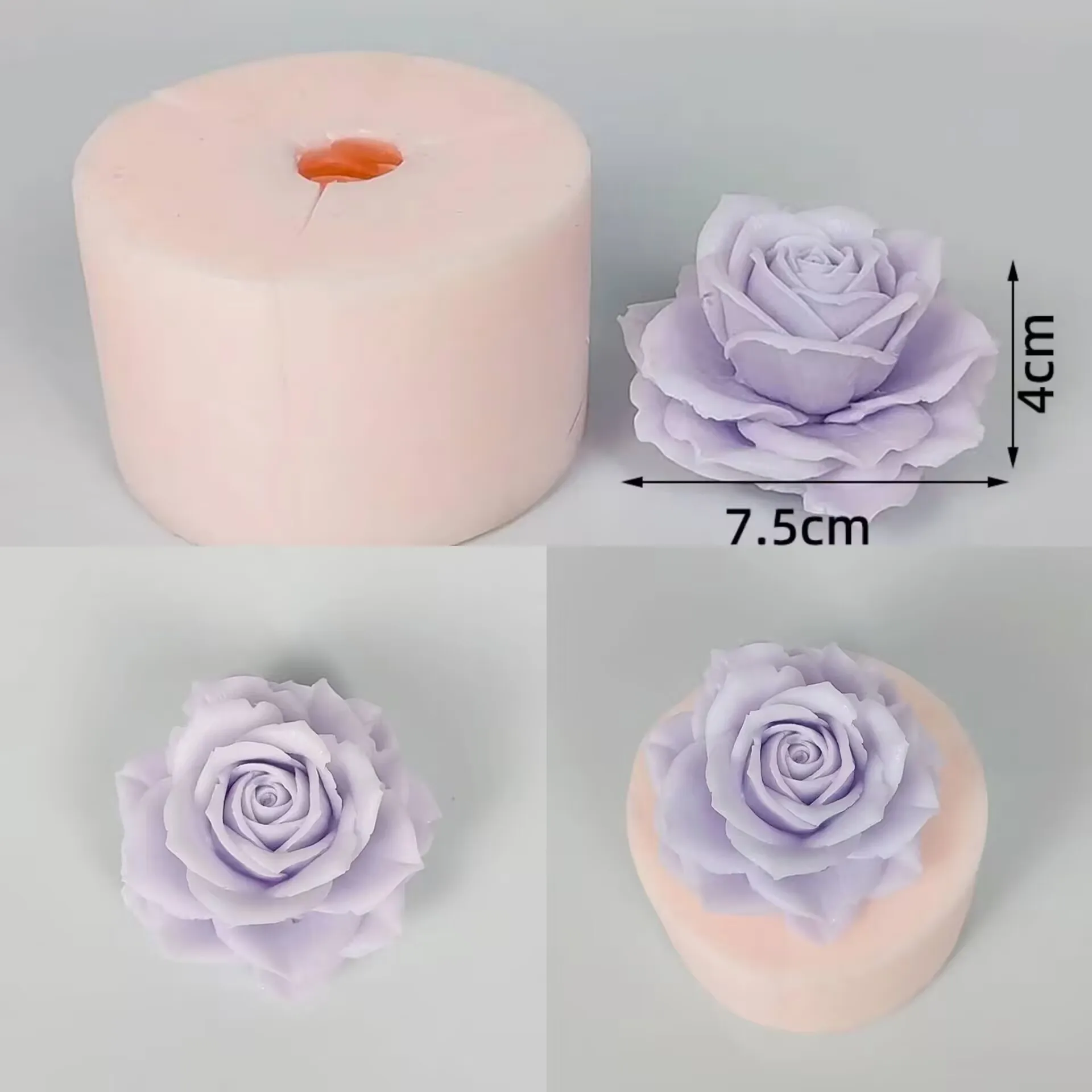 3D rose beautiful flower Silicone Mold Bouquet of roses Soap Molds Clay Resin Gypsum Chocolate Candle Mold HC0593