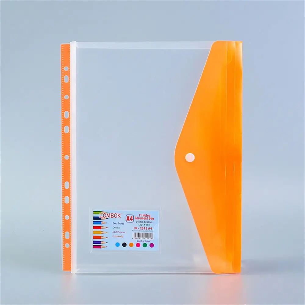 

Button Storage Bag With Snap Closure Transparent File Bag Document Bag A4 File Folders Test Paper Holder Document Organizer