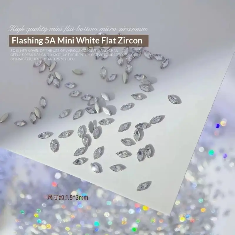 Sparkling Marquise Shape Zircon Nail Art Rhinestones With Bright Luster Perfect For Home DIY And Professional Nail 50/100Pcs