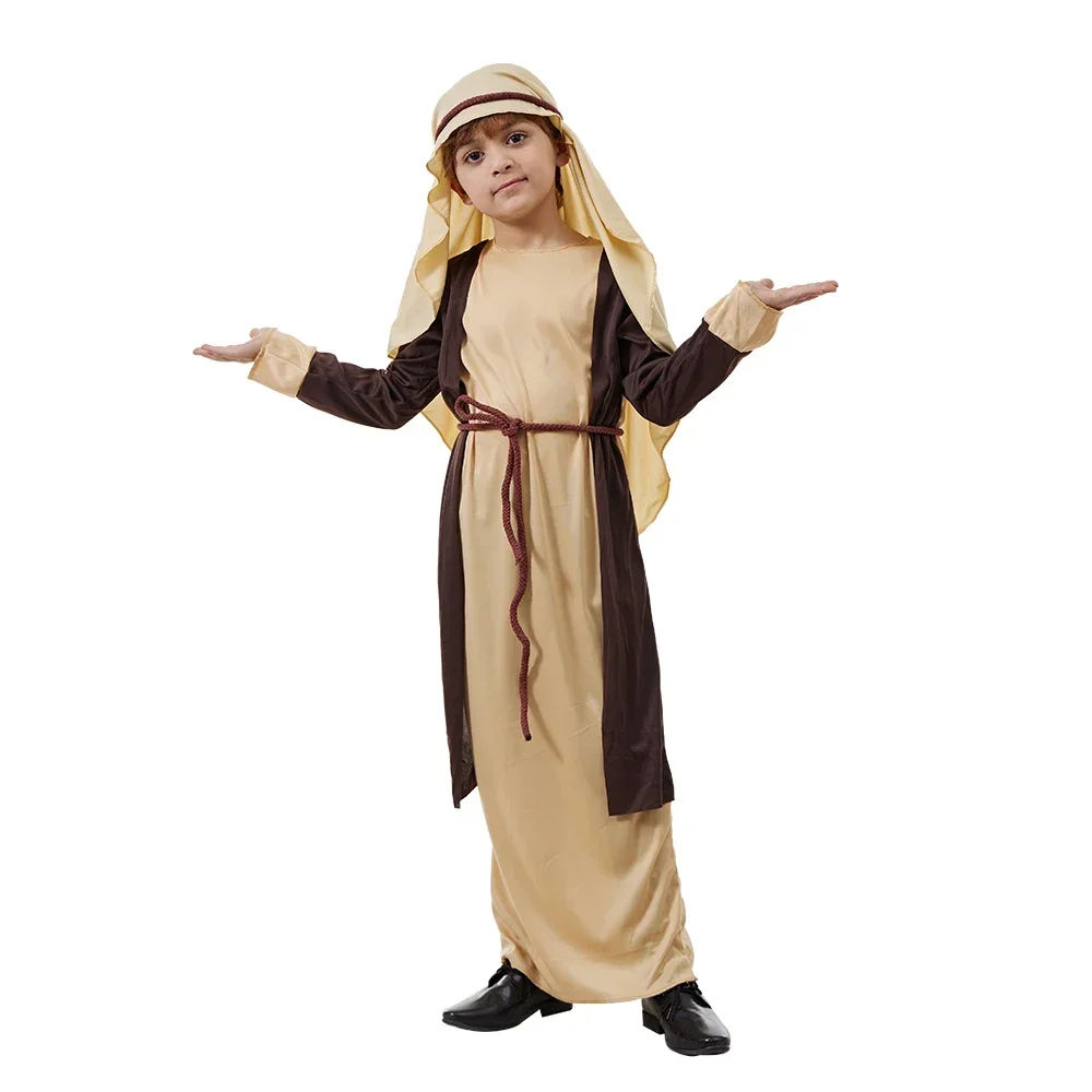 Библейский религиозный арабский костюм Святого Джозефа для мальчиков на Хэллоуин, наряды для косплея для мальчиков, карнавальное нарядное платье