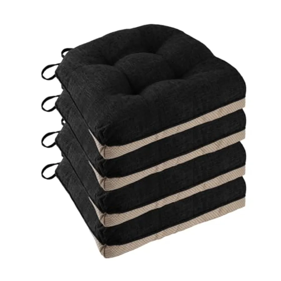 

Нескользящие подушки для стульев для обеденных стульев, набор из 4 подушек для кухонных стульев, 18 x 18 x 3 дюйма, водонепроницаемые и мягкие подушечки для стульев