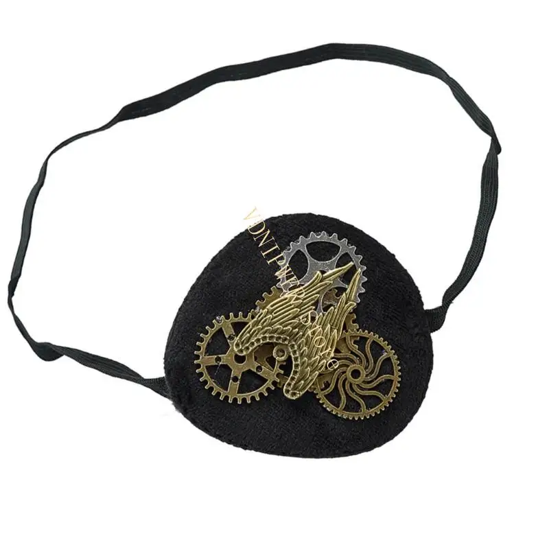 Steampunk tandwiel Sleepmaskers Zacht vriendelijke stof snel aanpassende riem voor kinderen volwassenen kostuum feest D08E