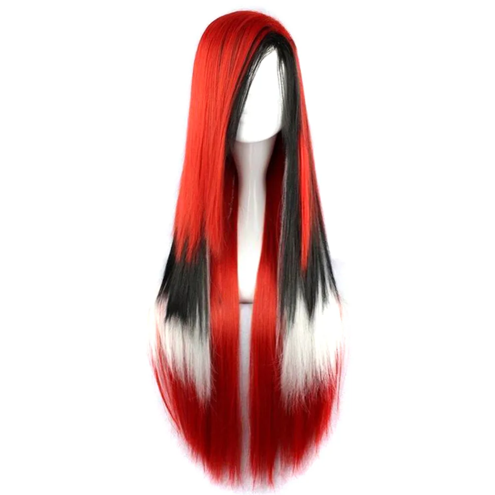 Gradient color   style cosplay anime wig colored women's long straight hair headband