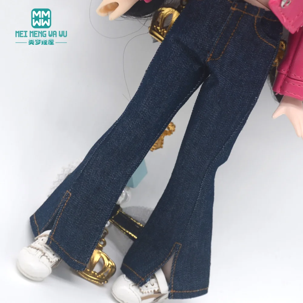 28-30cm Blyth Puppe Kleidung Azon OB24 Mode Leder Jacken Jeans Ausgestelltes Hosen Rohr Top Zubehör Mädchen Geschenk spielzeug – Detail 12