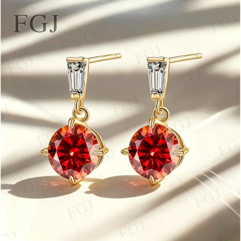 2ct Moissanite Earrings S925 Sterling Silver Ear Stud Women's Fashion Jewelry With Certificate Fine Jewelry Anniversary Gift