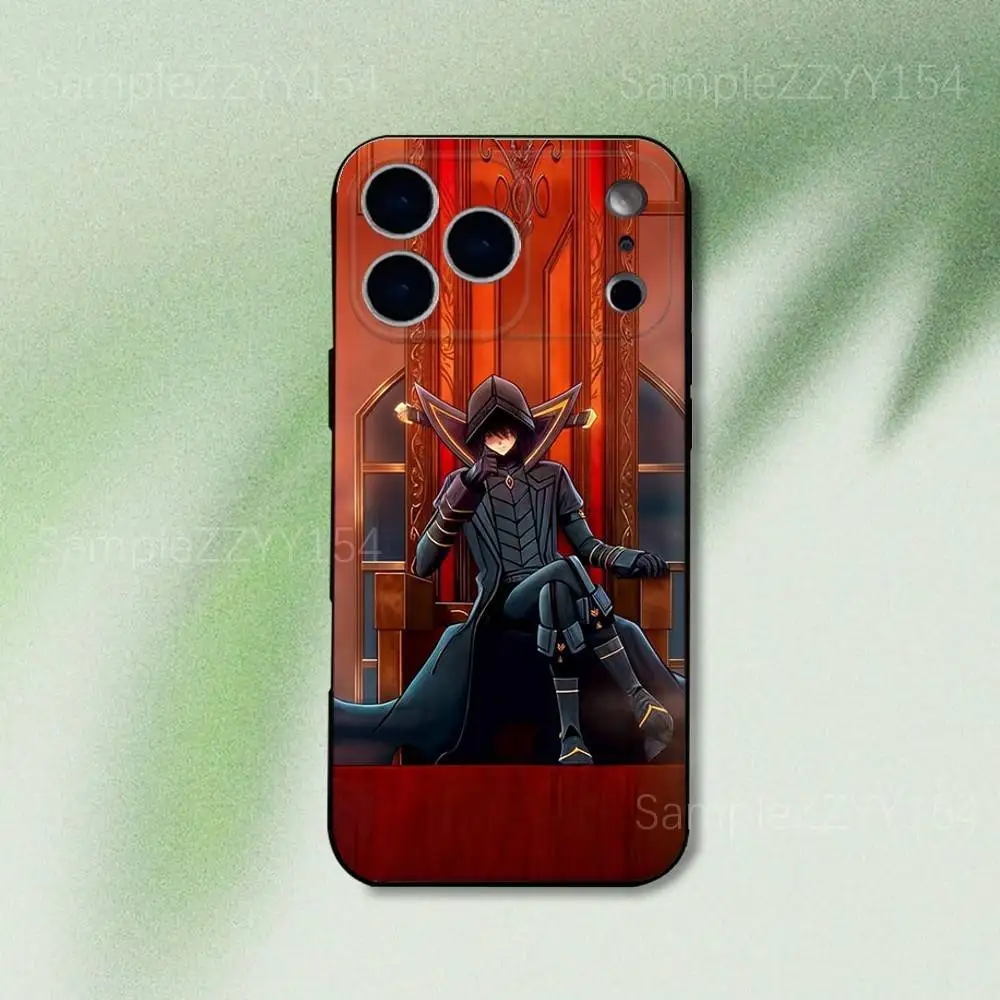 The Eminence in Shadow 아이폰 케이스 (아이폰 17, 16, 15, 14, 13, 12, Pro, Max, Plus, E, SE4, Air, Mini) 블랙 소프트 펀다