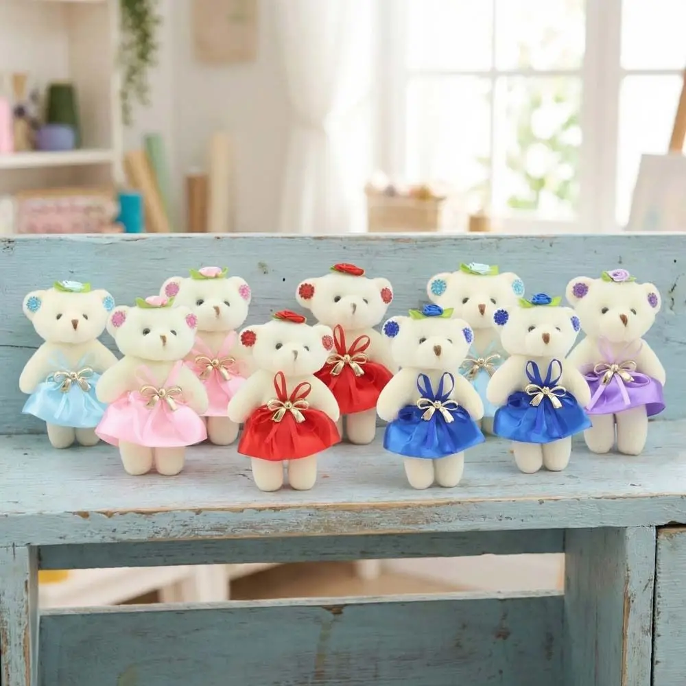 

10pcs/set Fluffy Stuffed Animal Mini Bear Flower Bouquet Cartoon Cartoon Bouquet 12cm DIY Bear Valentine's Day