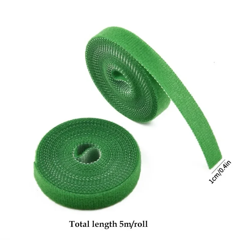 5M Green Plant Gardening Cable Tie Self-adhesive Plant Binding Green Climbing Plant Binding Fixed Velcro Flower Binding Device