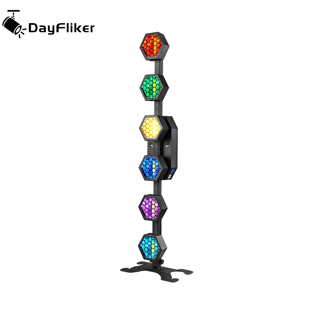 Yiflamefly 6 LED 파 라이트, 200W LED 무대 조명, 4 in 1 RGBW 무대 조명, 파 스포트라이트, DMX512 및 8 채널