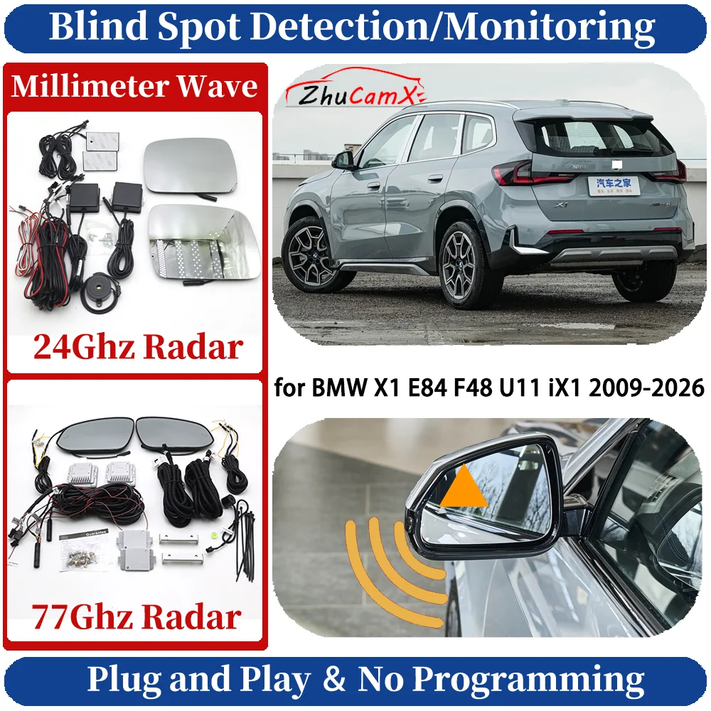 Blind Spot Monitoring/Detection System for BMW X1 E84 F48 U11 IX1 2009-2026 Roadster Night Driving Side Lane Change Assist