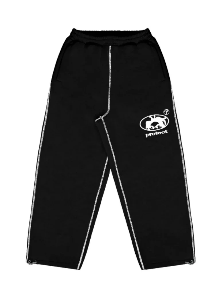 Pantalon de survêtement cargo brodé pour femme, salle de bain, salle de bain, MERCEDES U Y2K, Hip Hop Streetwear, noir, gris, jogging, surdimensionné, décontracté, fjWork, pantalon Harajuku