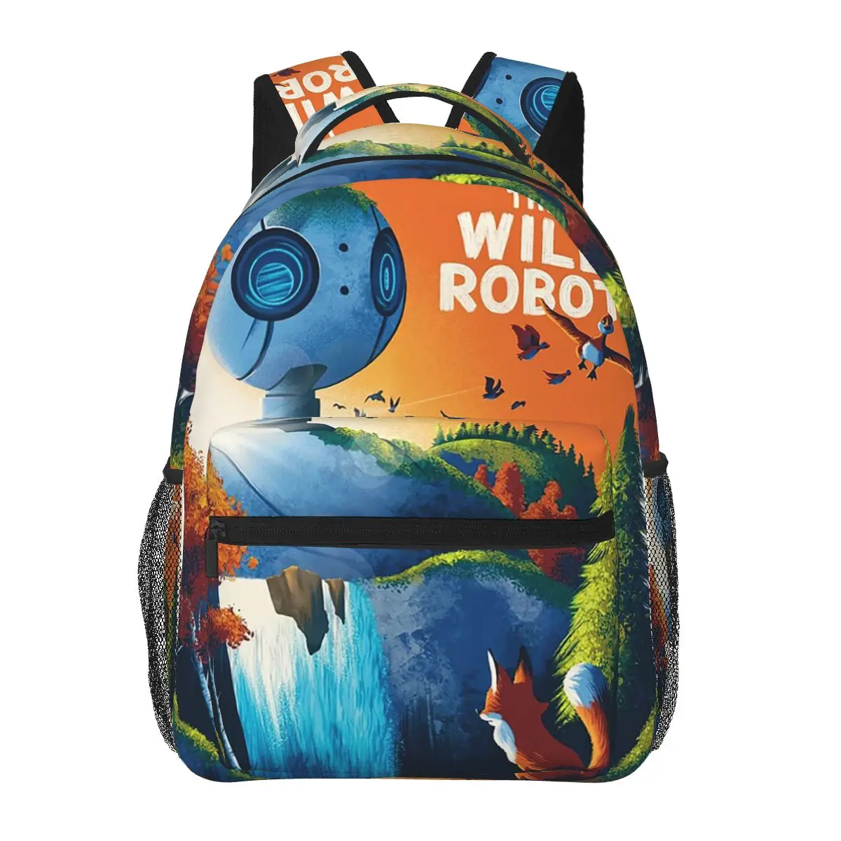 The Wild Robot Vintage Poster Backpacks Boys Girls Bookbag Students School Bags Laptop Rucksack Shoulder Bag Large Capacity