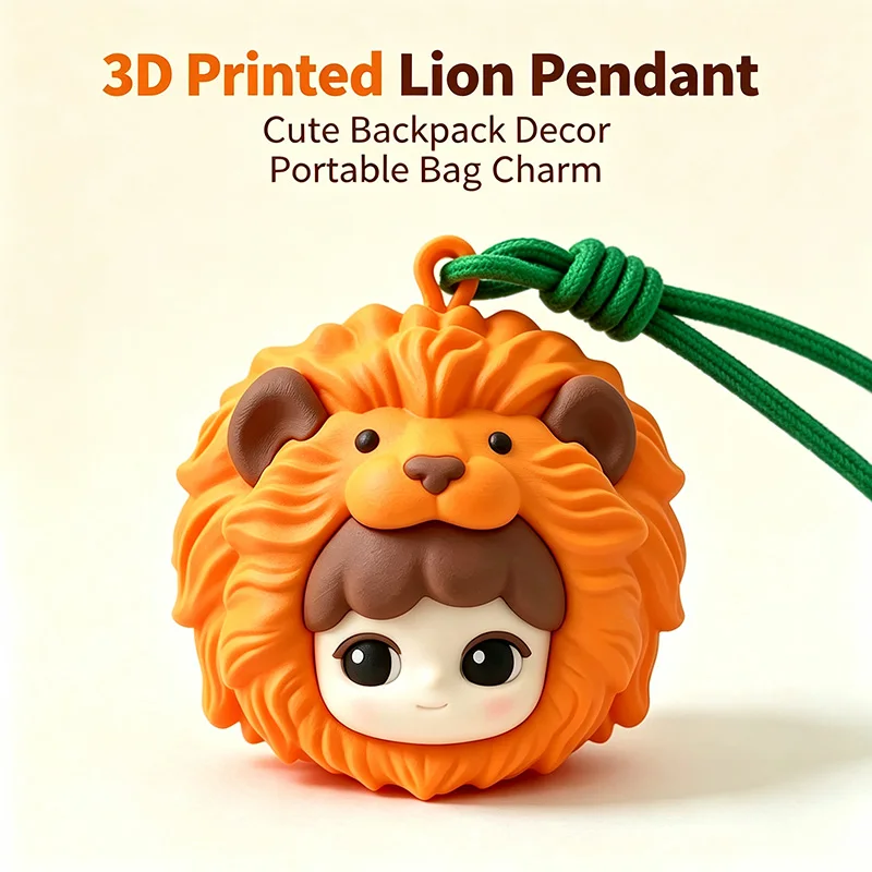 Cute Lion Doll Bag Charm Pendant, Cartoon Figure Keychain Ornament for Backpack Handbag Decor Gift