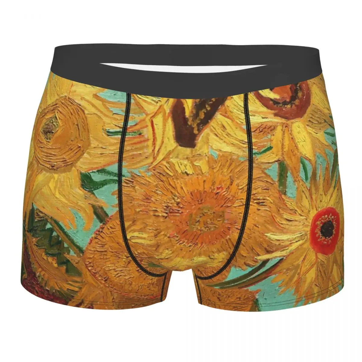 Vincent Van Gogh – Boxer pour Homme, sous-vêtement respirant avec douze tournesols, culotte, nouveauté