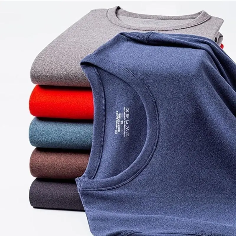 Winter Constant Temperature Kit For Men New Round Neck Double-sided Brushed Thermal Underwear Heating Clothes And Pants Set