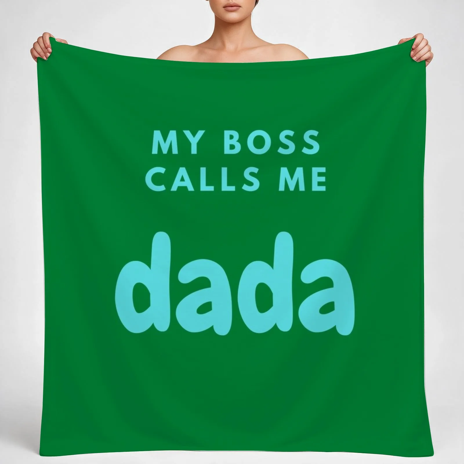 My Boss Calls Me Dada - Funny Fathers Day Gifts 2024 (Blue Design) Throw Blanket couch