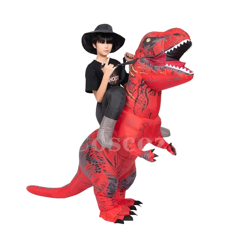 Dinosaur Inflatable Suit Adult Ride On Dino Costumes Cosplay Fancy Dress Riding T-Rex Blow Up Outfit Performance Carnival Pr MN9