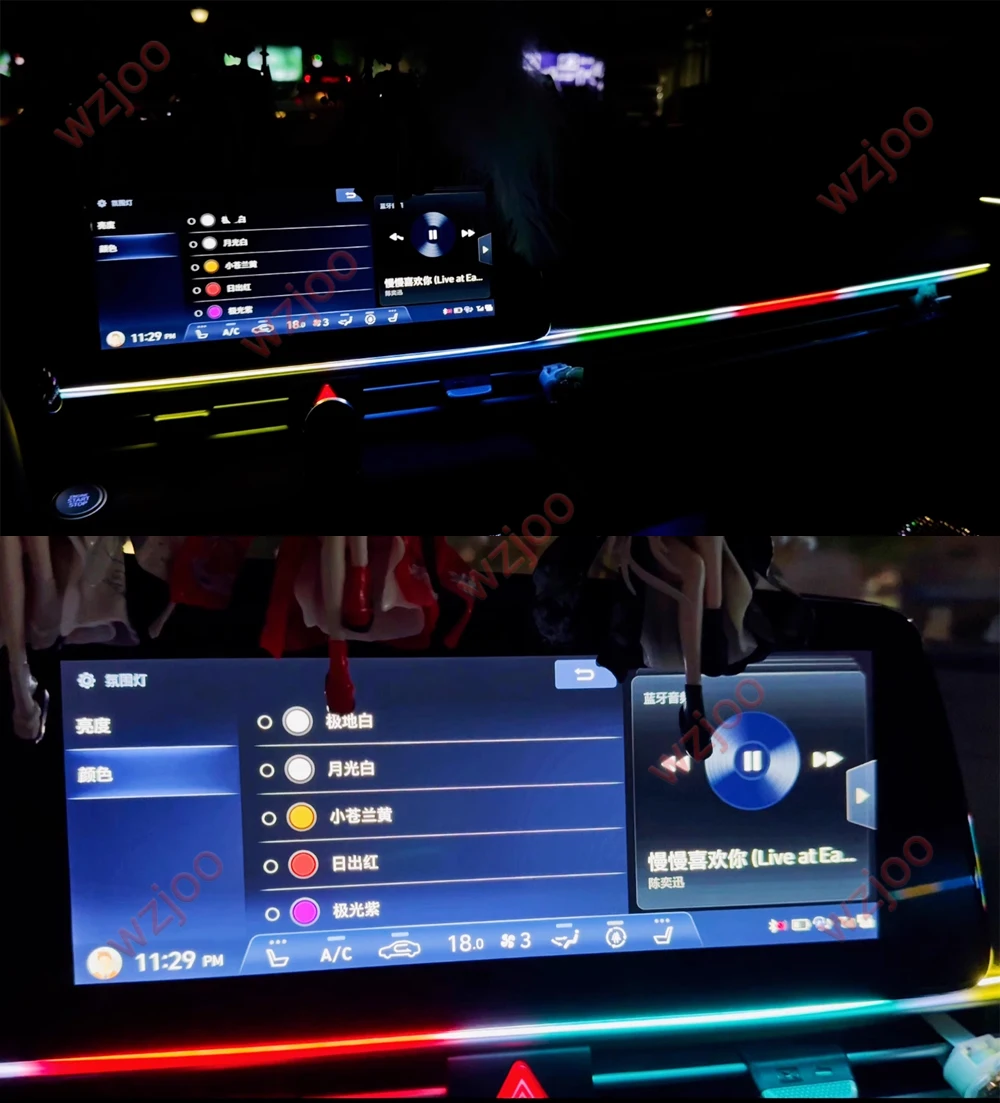 LED Car Inner Ambient light For Hyundai Elantra 2021-2023 dynamics Symphony Ambience lamp screen +APP Controls