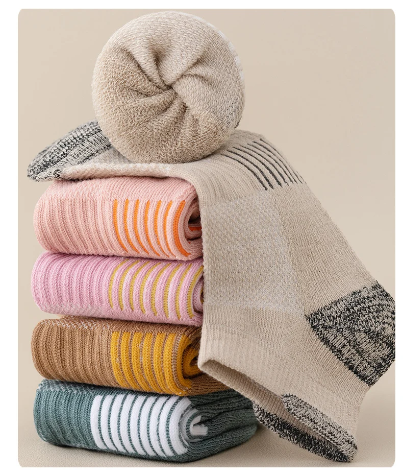 5/15 paires de chaussettes épaisses antidérapantes avec fond de serviette, chaussettes de Sport respirantes à Tube court, absorbant les chocs professionnel