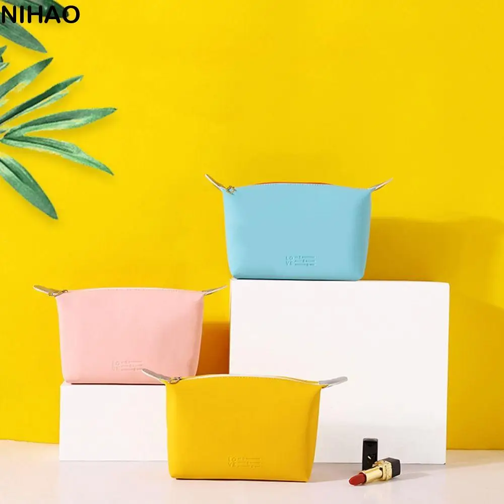 

Creative Handbag PU Cosmetic Bag Large Capacity Waterproof Makeup Bag Moisture-proof Zipper Toiletry Bag Outdoor