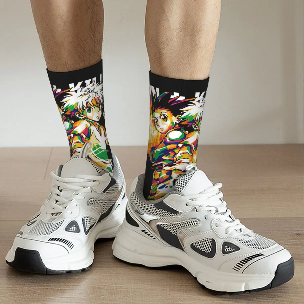 Fashion Hunter X Hunter Gon Killua Skateboard Socks Anime Polyester Long Socks for Women Men