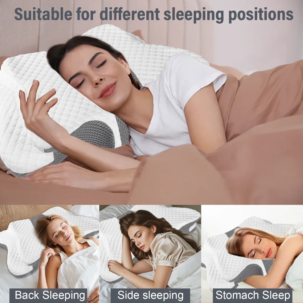 Cold Sleeping Memory Pillow Slow Rebound Memory Cotton Pillow Neck Pillow Butterfly Pillow Cervical Pillow ErgonomicSleep Pillow
