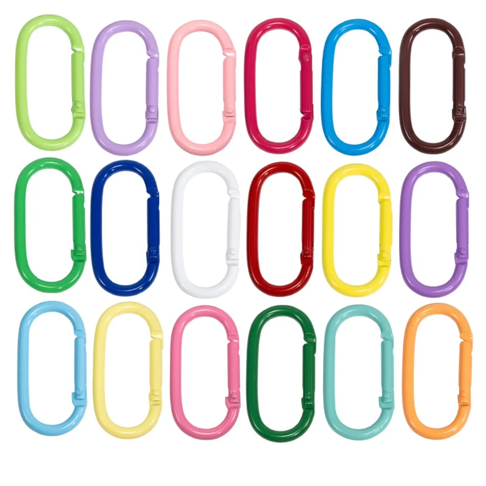 17PCS candy colored metal paint keychain DIY jewelry making key ring pendant accessories
