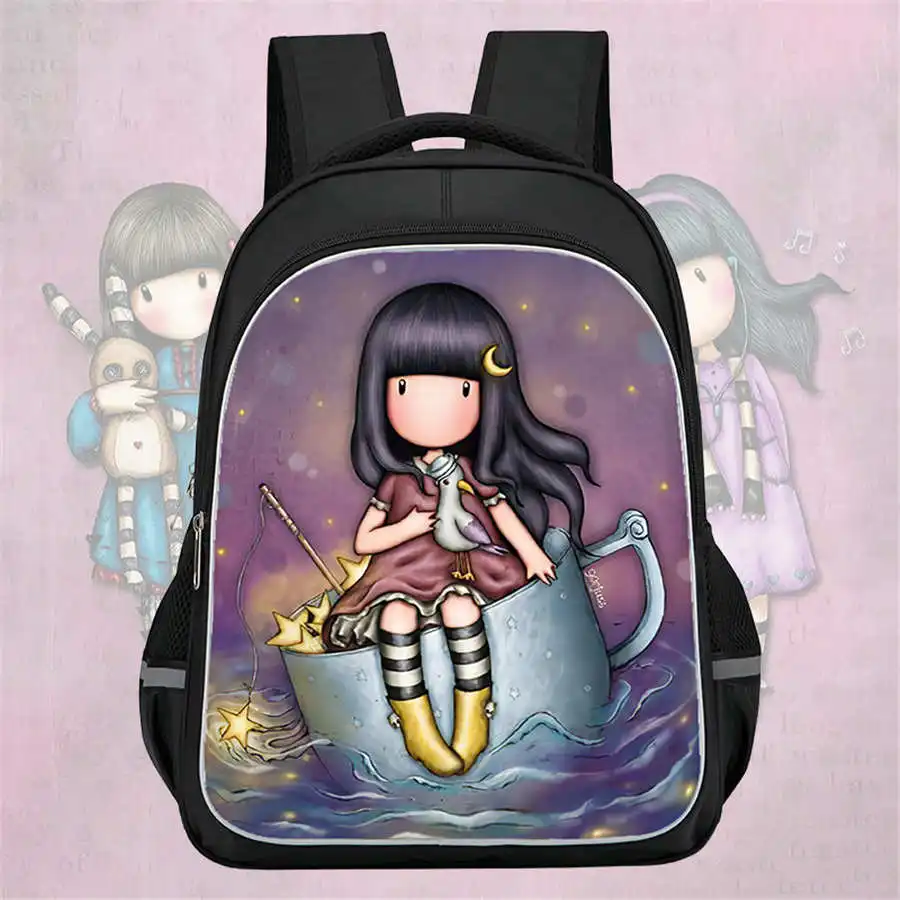 Dual Zipper Pockets, Cartoon Ggor-juss San-Ttoro Design Suitable For Boys and Girls, Durable 16-inch Children's Student Backpack