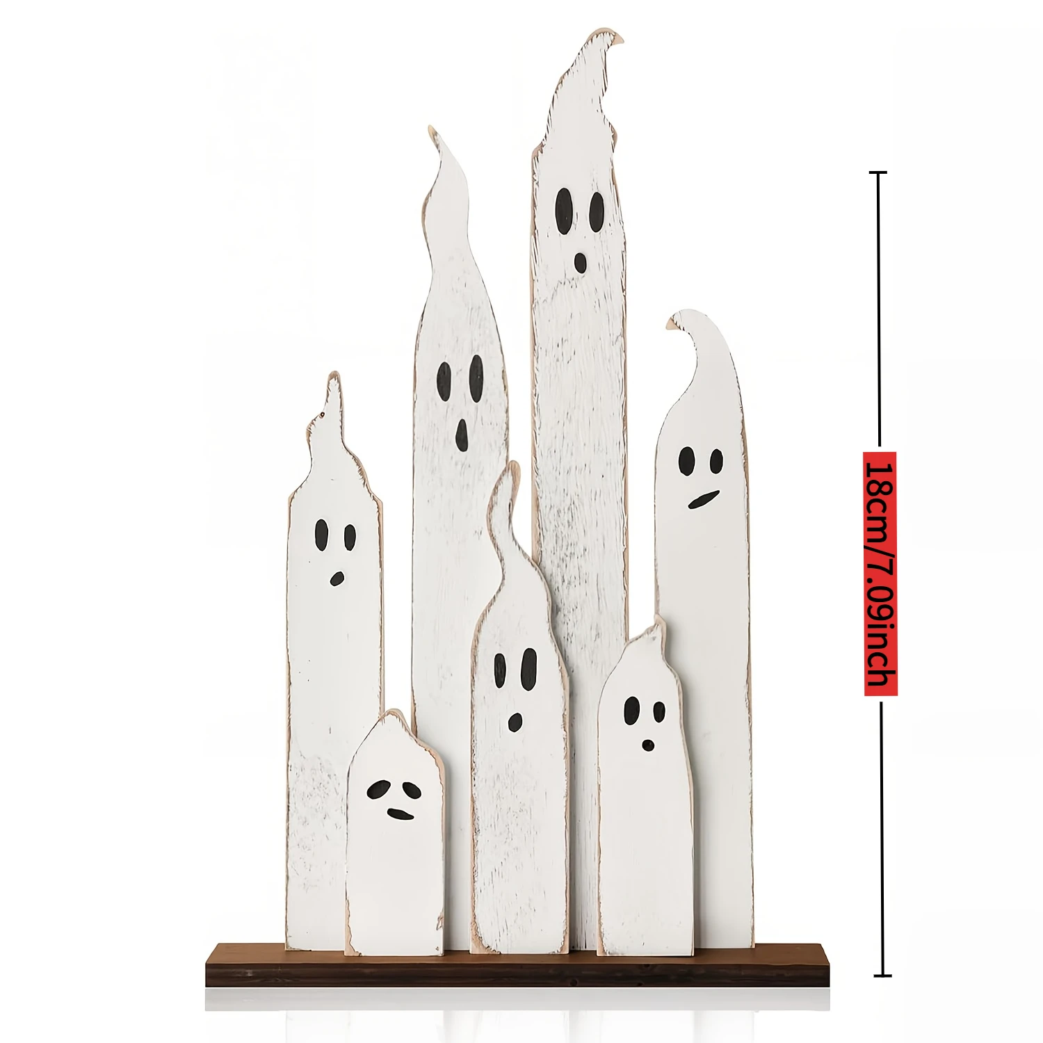 2D Flat Wooden Decorative Plaque, Party Decoration, Halloween Tabletop Decor Farmhouse Ghost Decoration Delicate Ghost Wood Sign