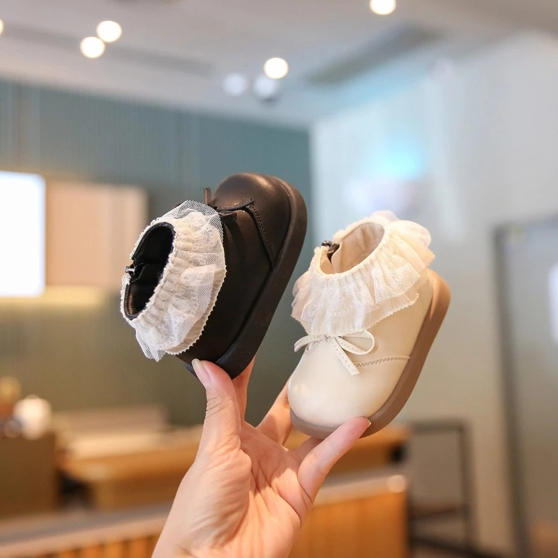 

Модная детская обувь, новинка 2024, зимние новые детские зимние ботинки, удобные нескользящие ботильоны для девочек, простые универсальные детские первые ходунки